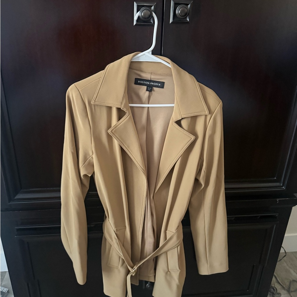 Boston Proper Tan Trench Coat